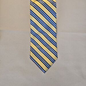 Chaps Vibrant Yellow and Blue Diagonal Striped Tie